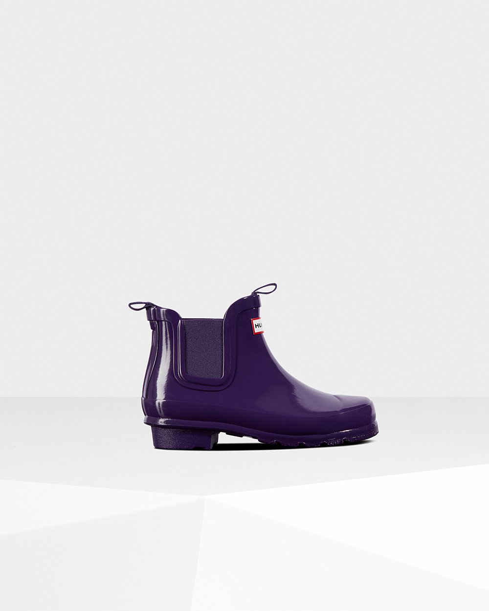 Kids Chelsea Boots - Hunter Original Big Gloss (39BWZFDIN) - Blue Purple